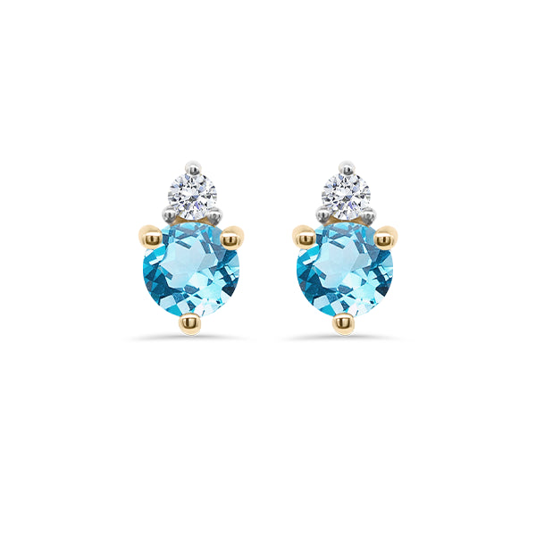 Sky Blue Topaz and Diamond Duo Earrings in 9ct Gold