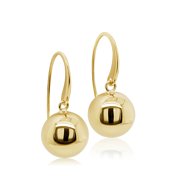 9ct Hand-Polished 12mm Ball Earrings