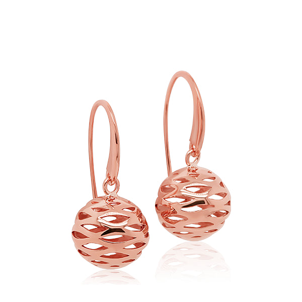 9ct Hand-Polished Open Sphere Drop Earrings