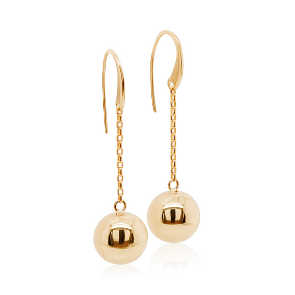 9ct Hand-Polished 12mm Ball Earrings