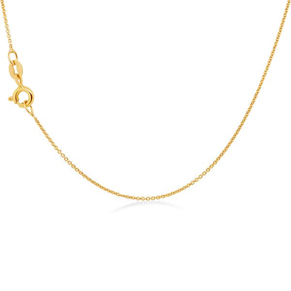 Light Cable Chain Necklace in 9ct Yellow Gold