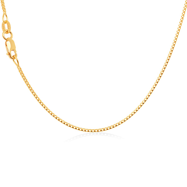 18ct Yellow Gold 1.1mm Solid Franco Chain