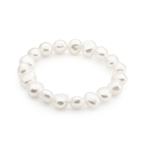 IKECHO White Freshwater Pearl La Perla Bracelet