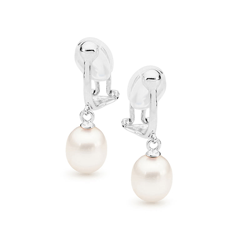 IKECHO White Freshwater Pearl The Emily Clip Ons