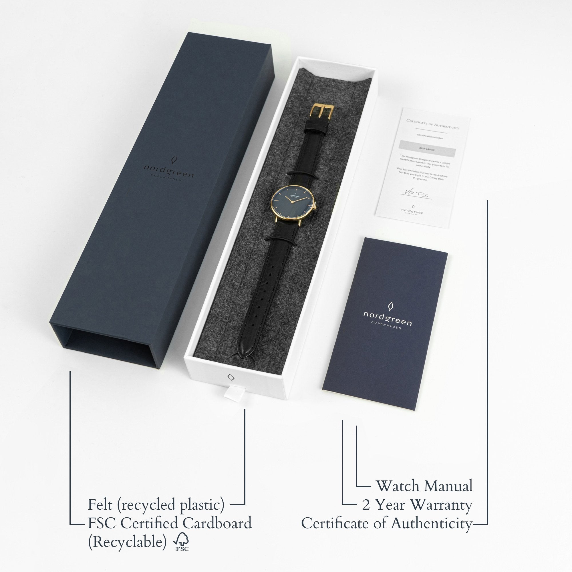 NORDGREEN Unika 32mm Silver Black Dial Wristwatch
