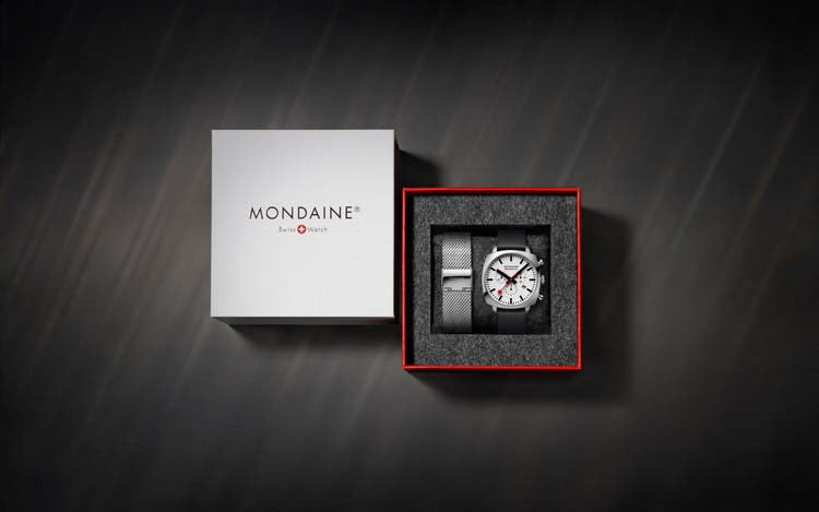 Mondaine Grand Cushion Chronograph Watch Set