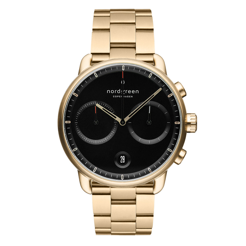 NORDGREEN Pioneer 40mm Gold Black Chronograph