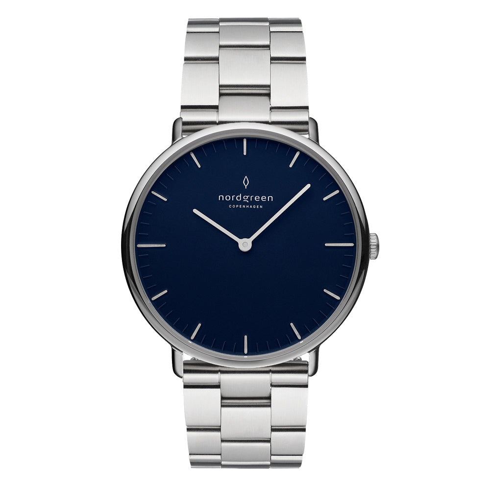 NORDGREEN Native 40mm Silver Navy Wristwatch
