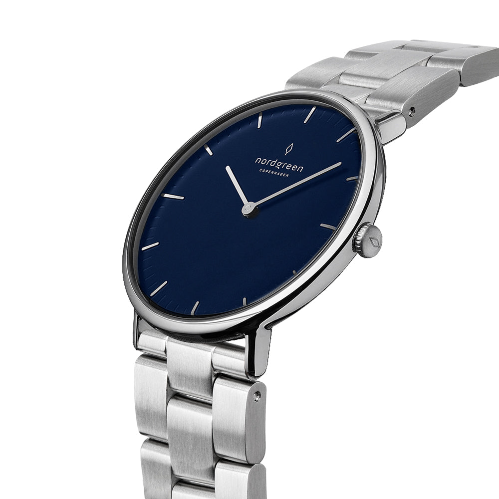 NORDGREEN Native 40mm Silver Navy Wristwatch