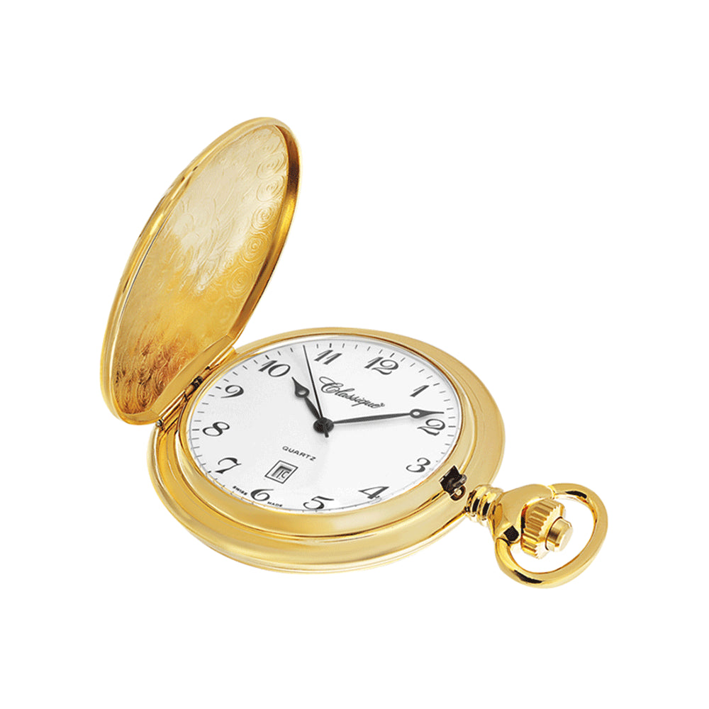 CLASSIQUE Gold-Plated Swiss Quartz Pocketwatch