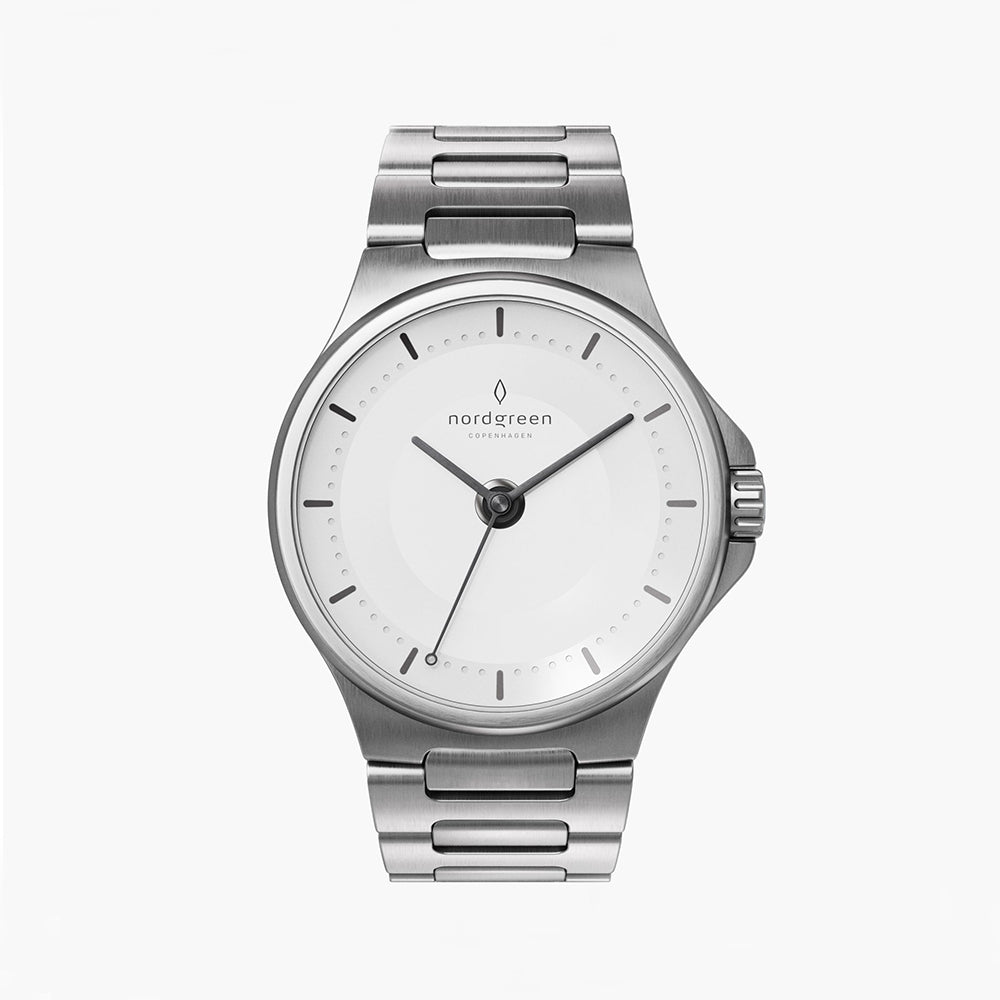 NORDGREEN Guardian 36mm Automatic Silver White Watch GU36SIHLSIXX ...