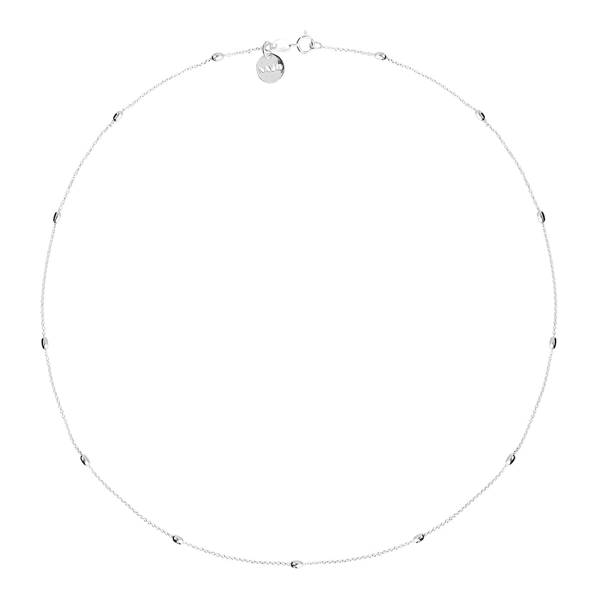 NAJO Silver Oval Station Necklace