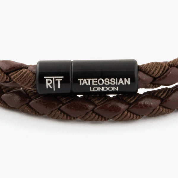 Tateossian Chelsea Brown Eco-Leather Bracelet