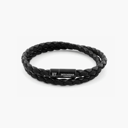 TATEOSSIAN London Dark Green Leather Bracelet with Stainless-steel cla