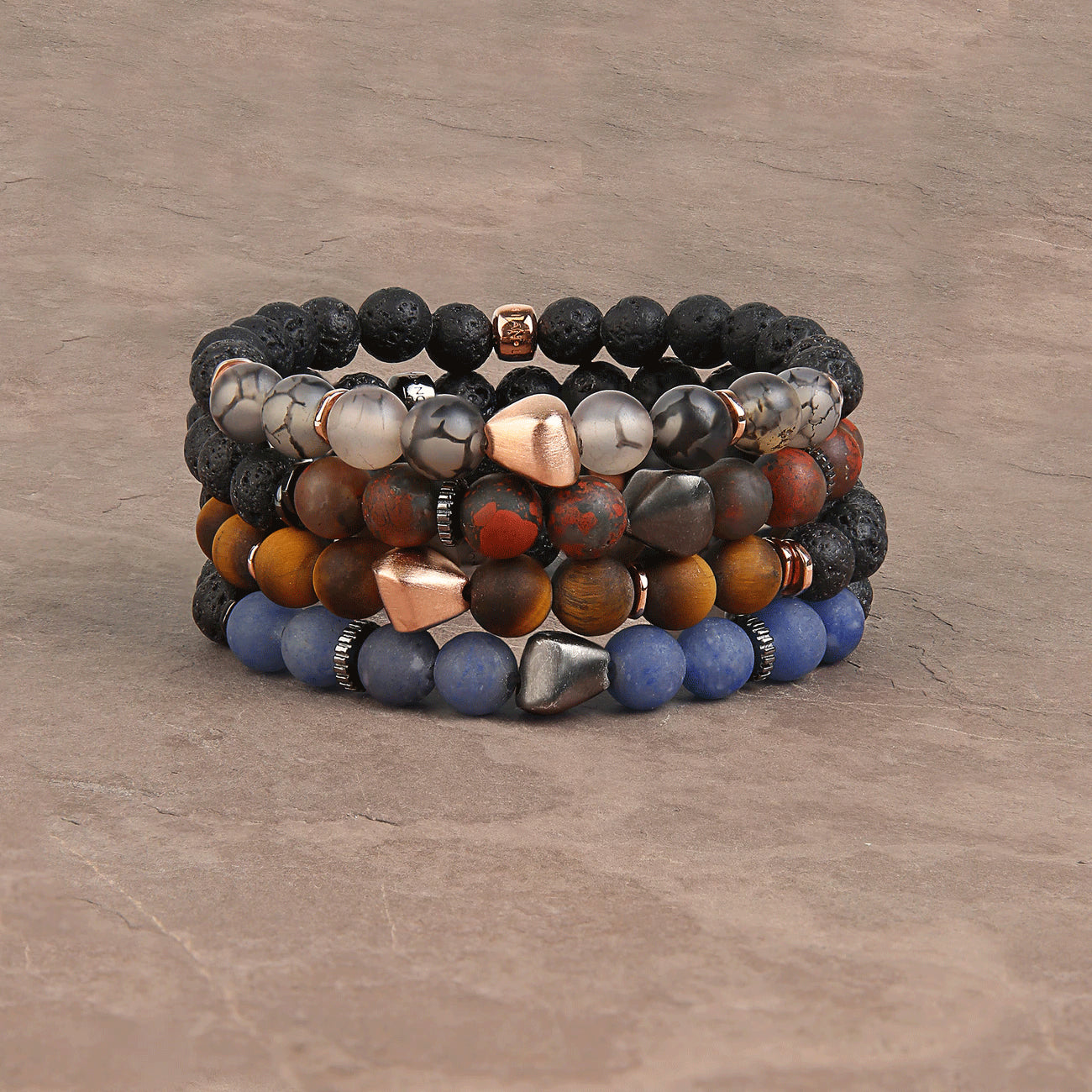 Tateossian Frosted Fire Agate Nugget Bracelet