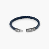 Tateossian Charles Leather Bracelet In Navy