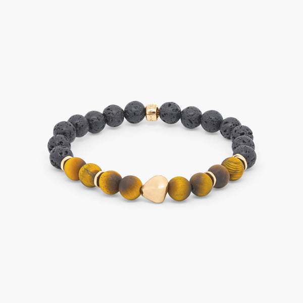 Tateossian Nugget Bracelet With Tiger Eye and Rose