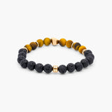Tateossian Nugget Bracelet With Tiger Eye and Rose