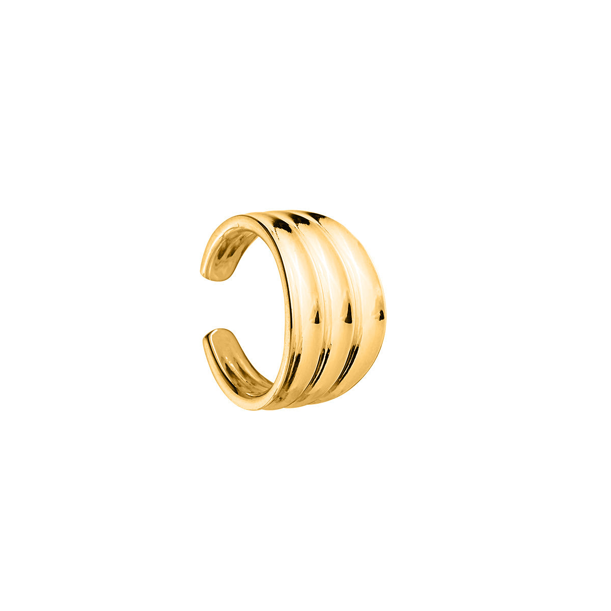 NAJO Gold Triple-Ridged Earcuff