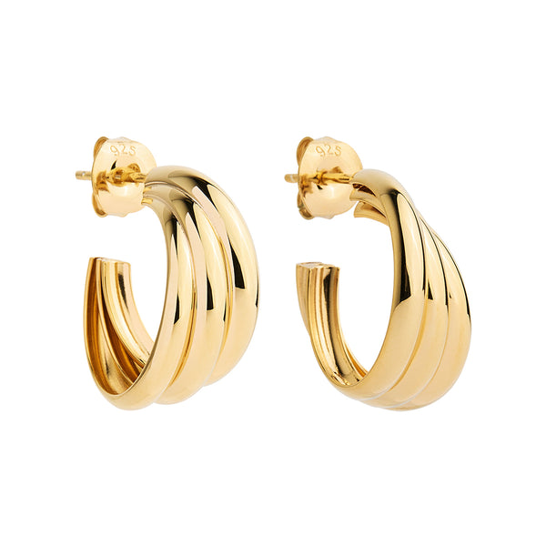 NAJO Gold Ripple Hoop Earrings