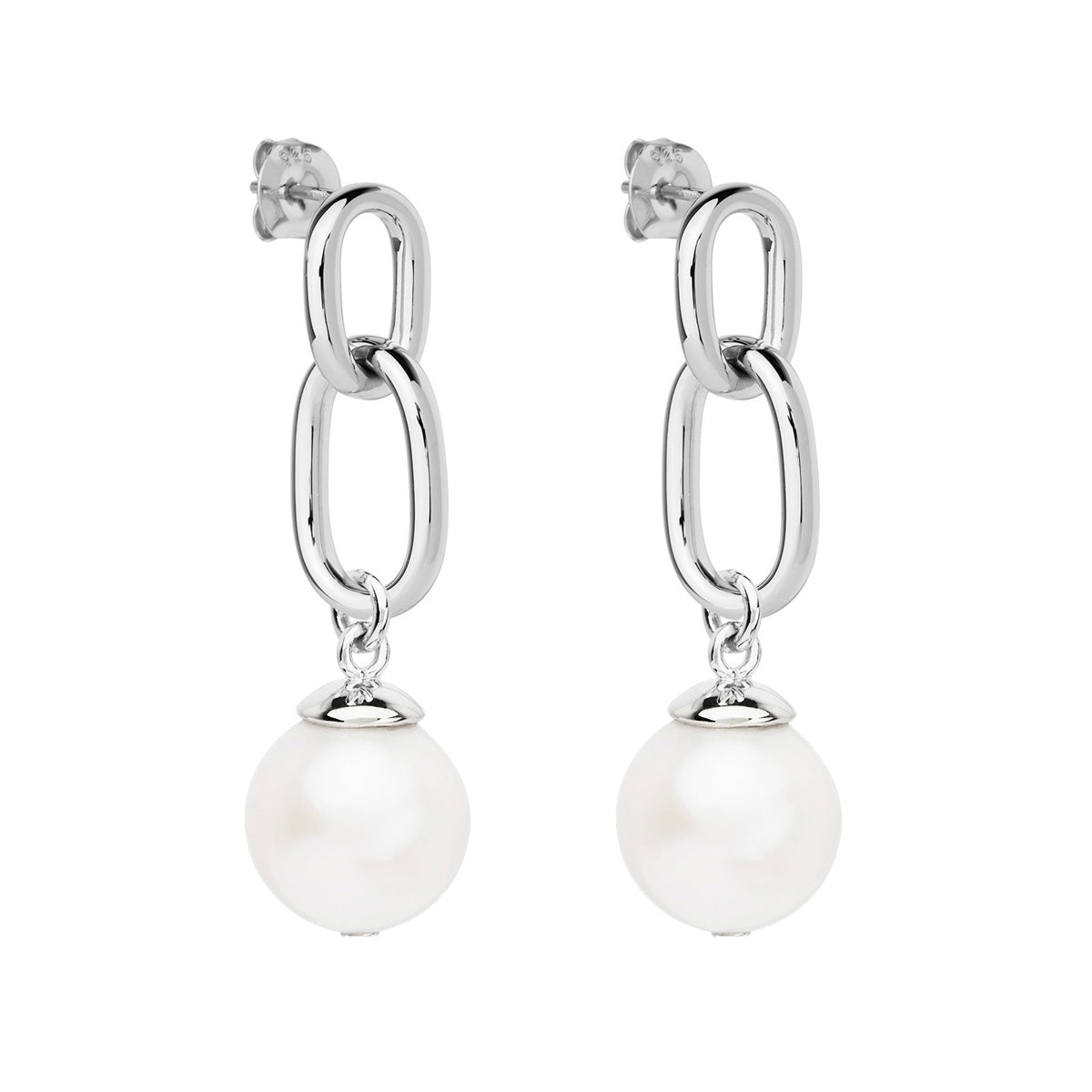 Najo Sea Nymph Silver and Pearl Drop Earrings