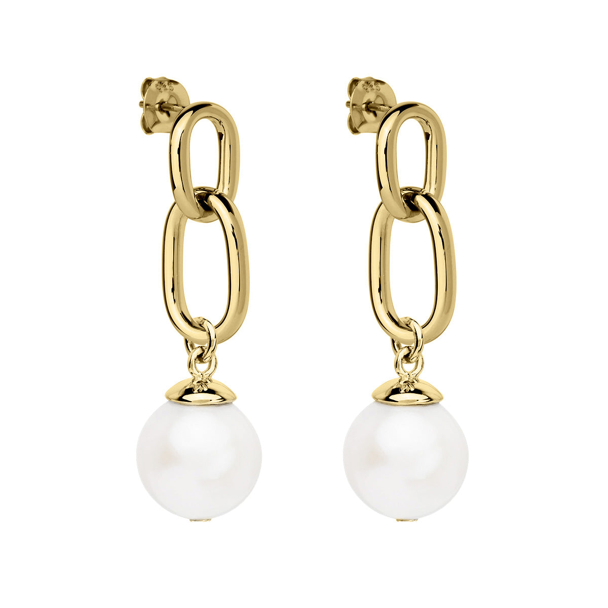 Najo Sea Nymph Yellow Gold and Pearl Drop Earrings
