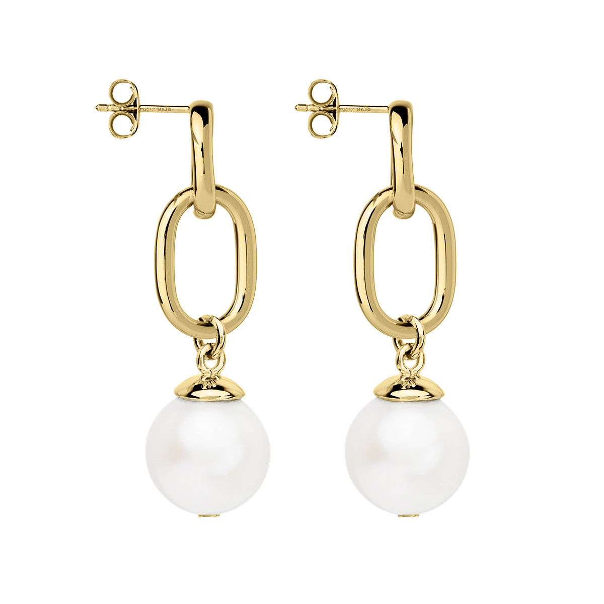 Najo Sea Nymph Yellow Gold and Pearl Drop Earrings