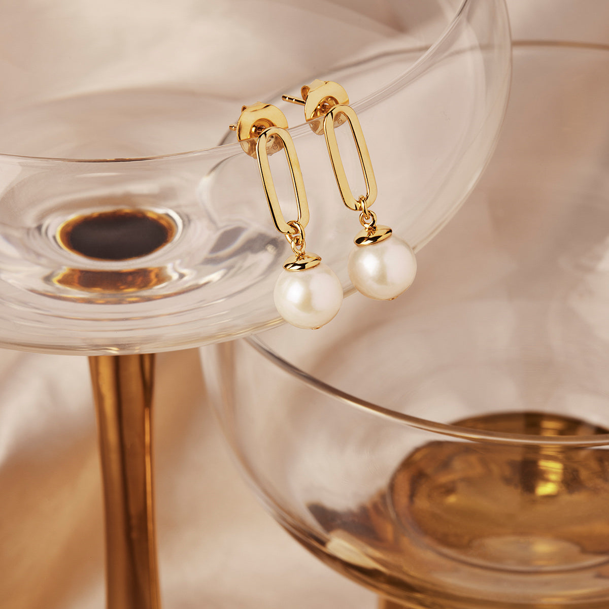 Najo The Enchantress Yellow Gold Drop Stud Earrings