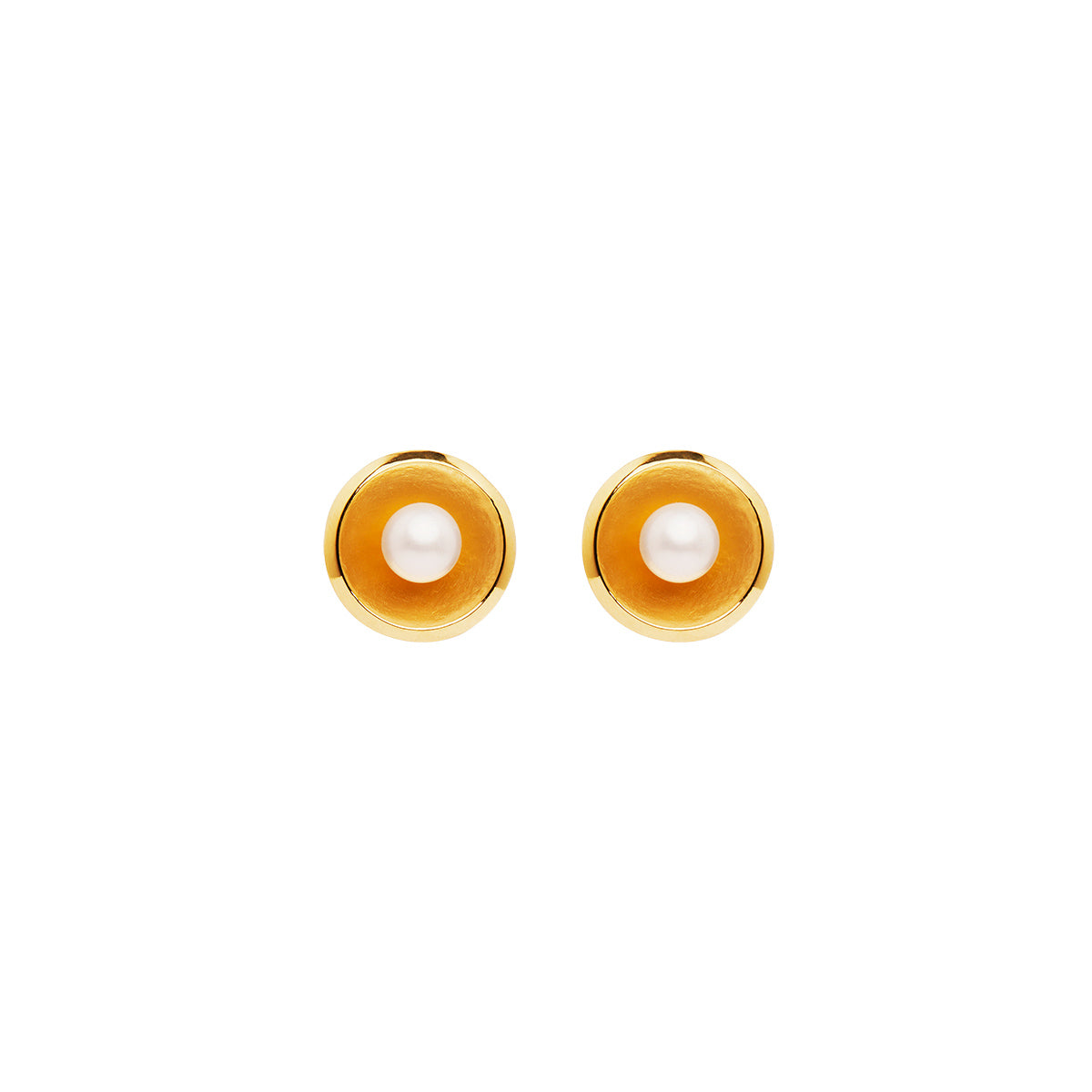 Najo Capri Yellow Gold Pearl Earrings