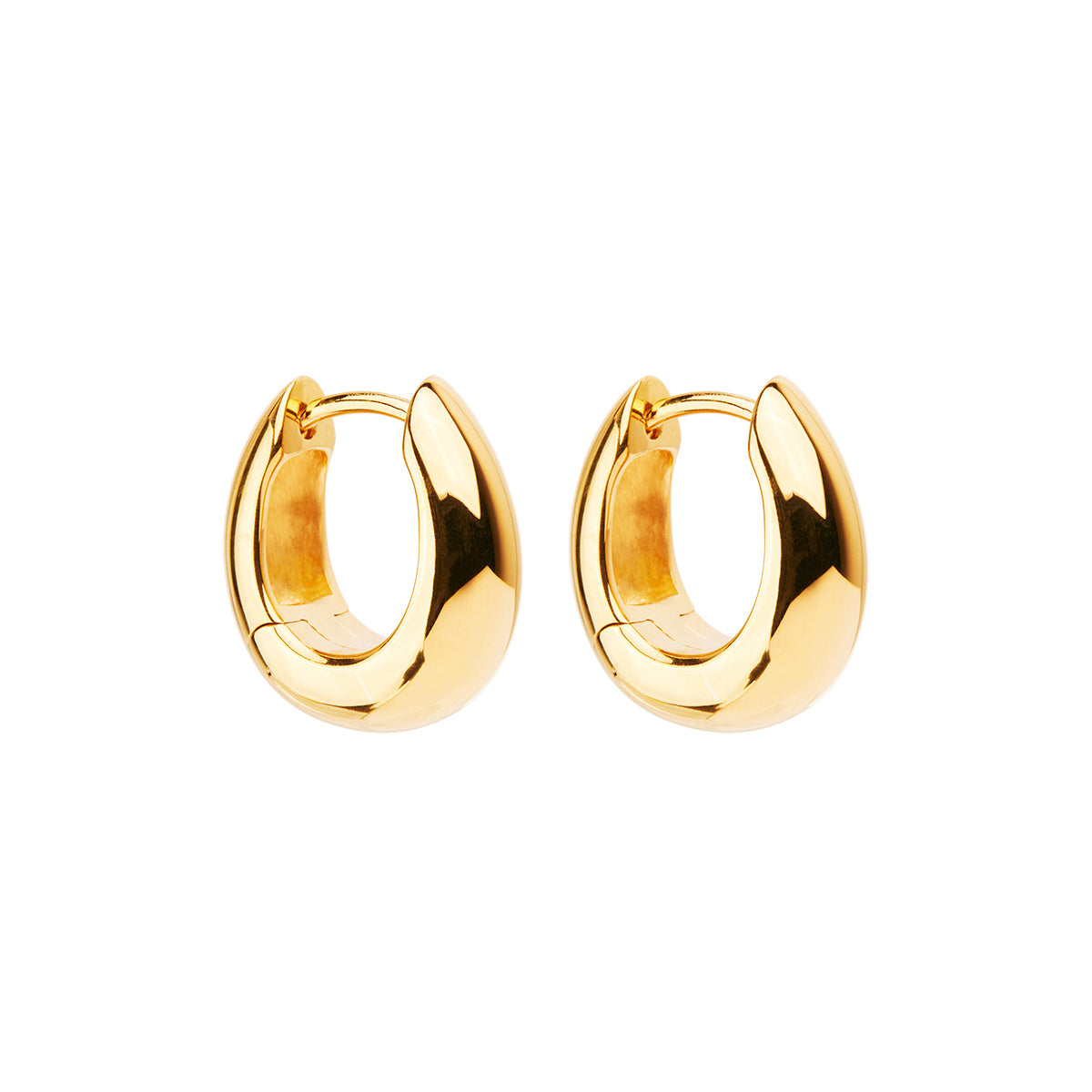Najo Arco Yellow Gold Huggie Earrings