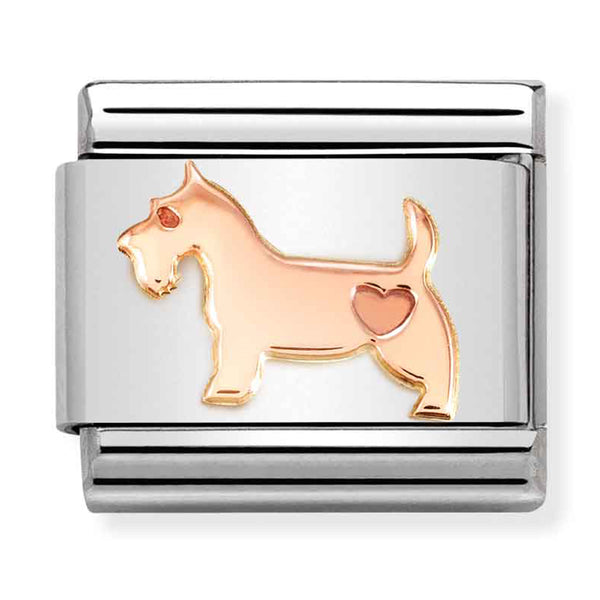 Nomination Composable 9ct Rose Gold Dog with Heart