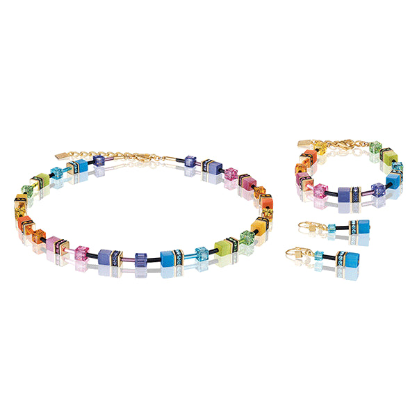 COEUR DE LION GeoCUBE® Fresh Rainbow Gold Necklace