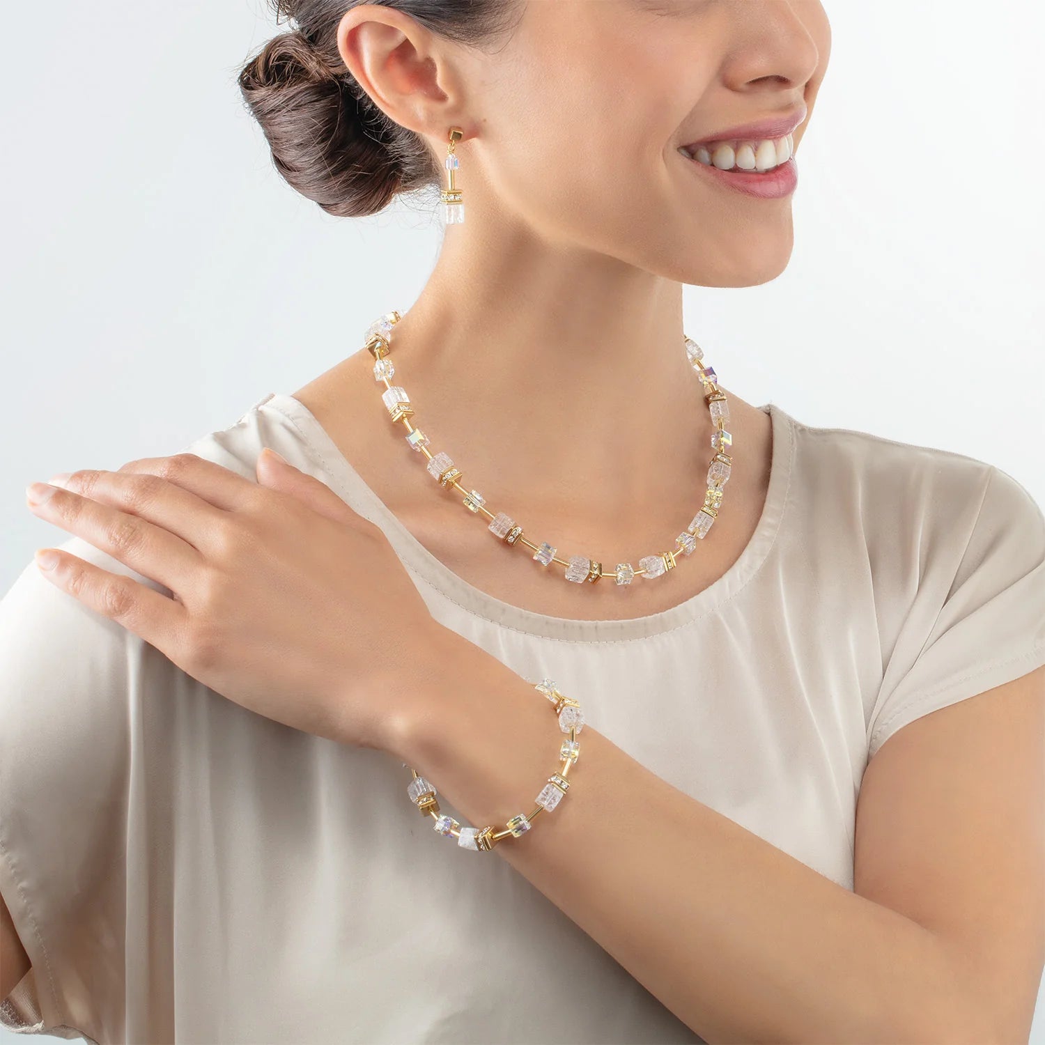 Coeur de Lion Gold White Nature Iconic GeoCUBE® Bracelet