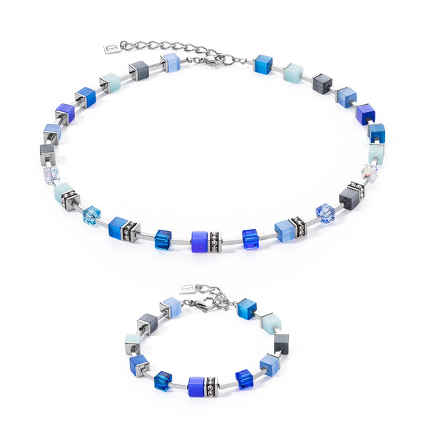 Coeur de Lion Ocean Blues & Silver Iconic GeoCube® Bracelet
