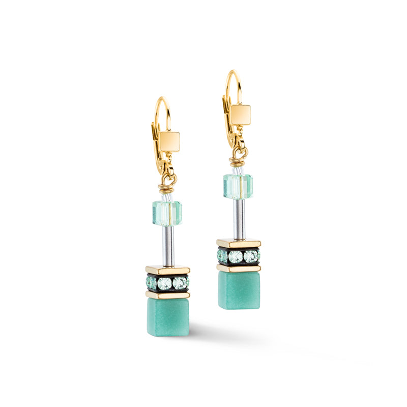 Coeur de Lion Monochromatic Green Iconic GeoCUBE® Earrings