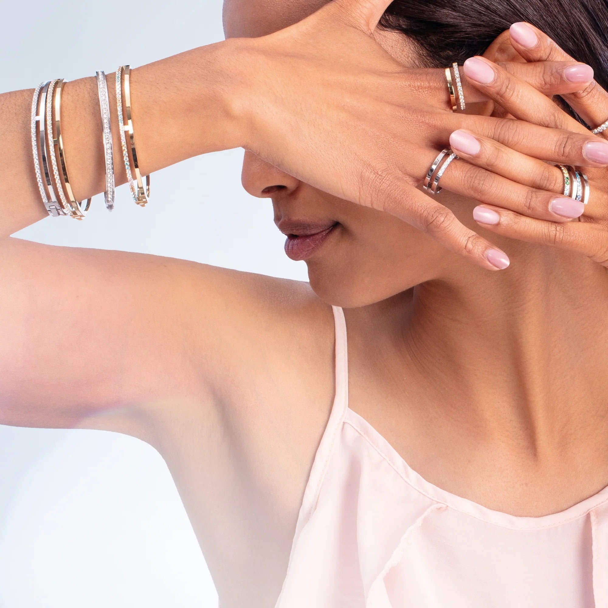 Coeur de Lion White-Silver Eternal Unity Bangle