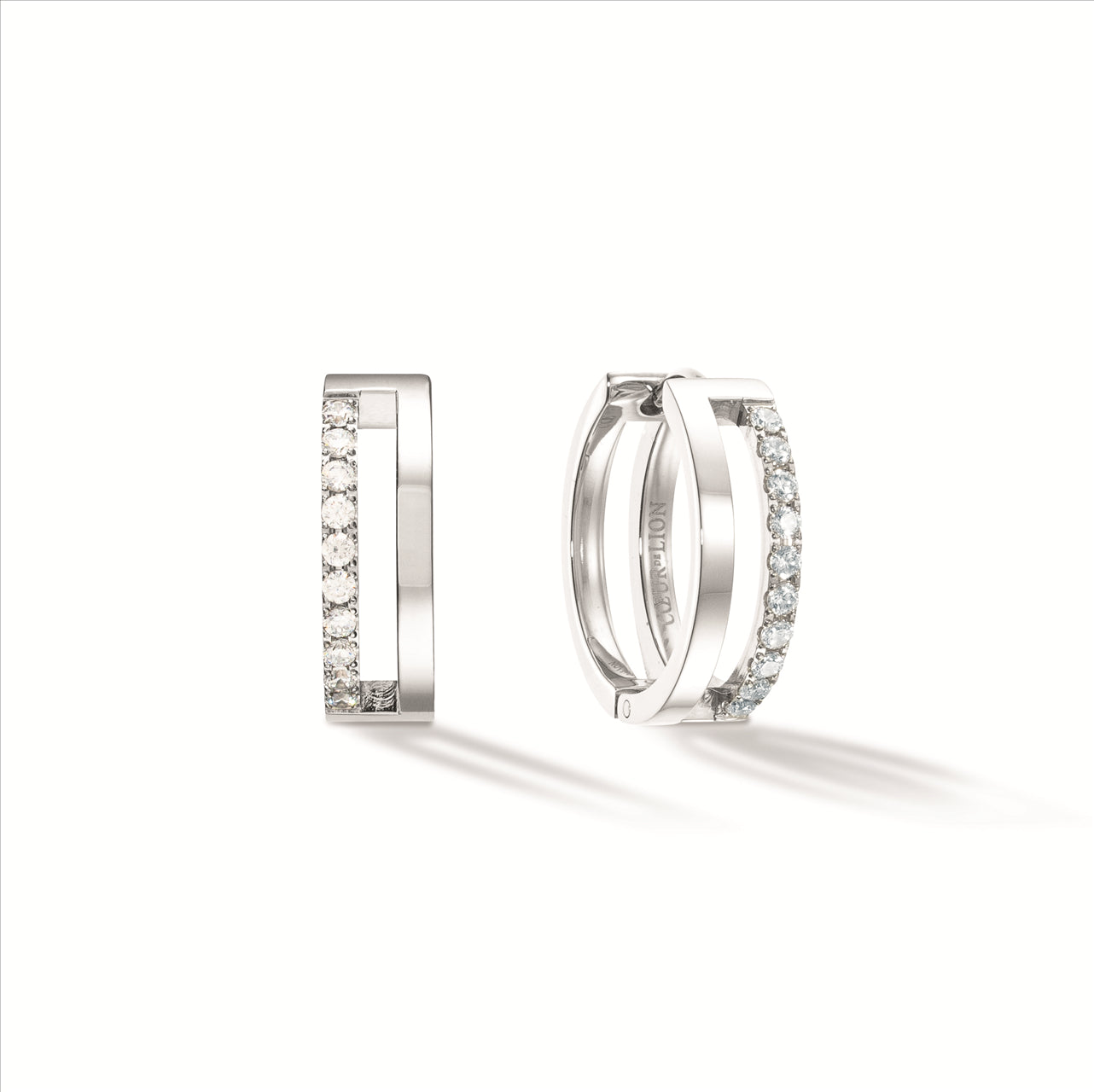 Coeur de Lion White-Silver Eternal Unity Earrings