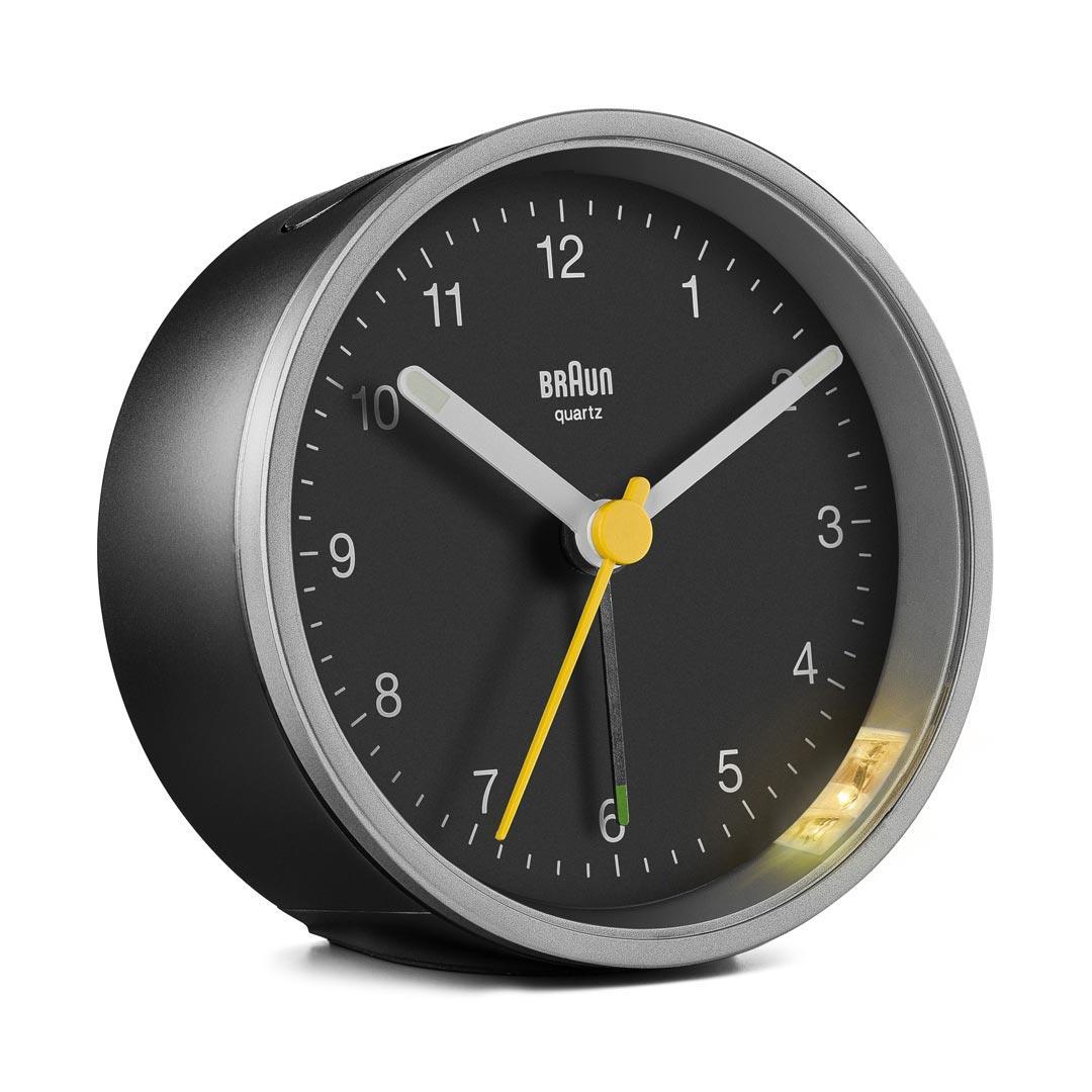 BRAUN Classic Black/Silver Travel Alarm Clock