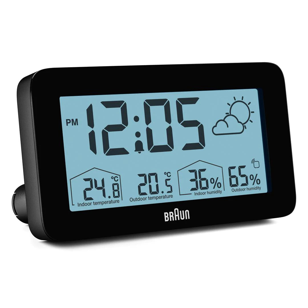 BRAUN Black Weather Station Alarm Clock