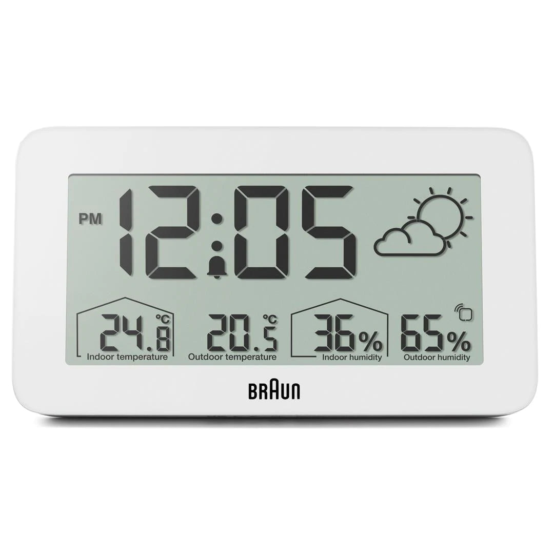 BRAUN White Weather Station Alarm Clock