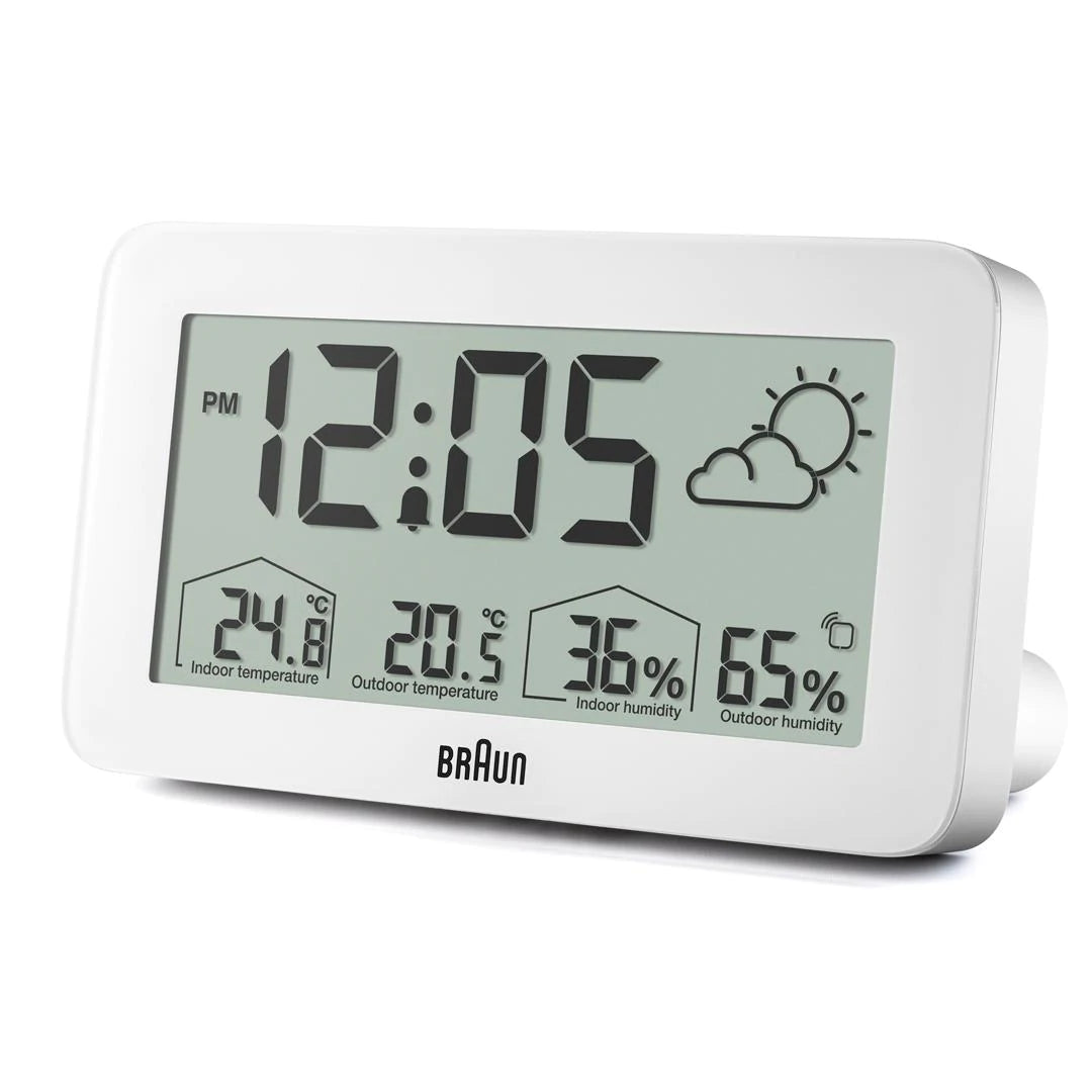 BRAUN White Weather Station Alarm Clock