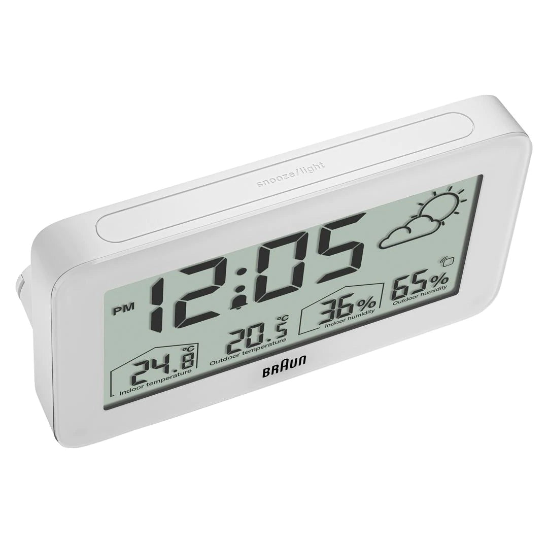BRAUN White Weather Station Alarm Clock