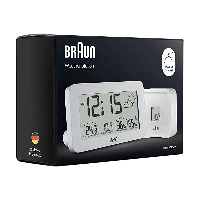 BRAUN White Weather Station Alarm Clock