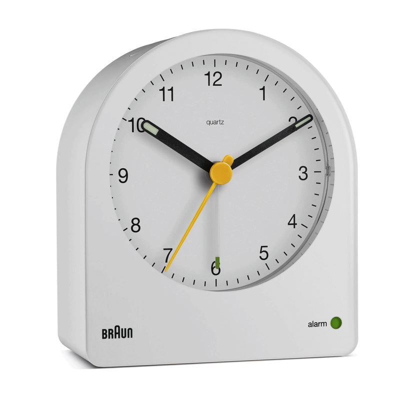 BRAUN White Backlit Analogue Alarm Clock