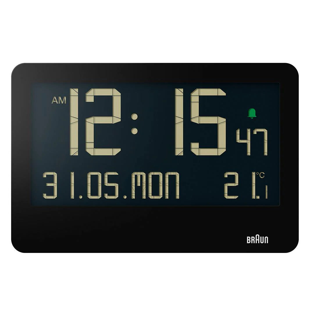 Braun Large Black Digital Wall Clock