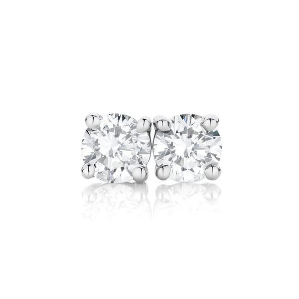Claw-Set 0.40ct Lab Grown Diamond Solitaire Studs in 9ct White Gold