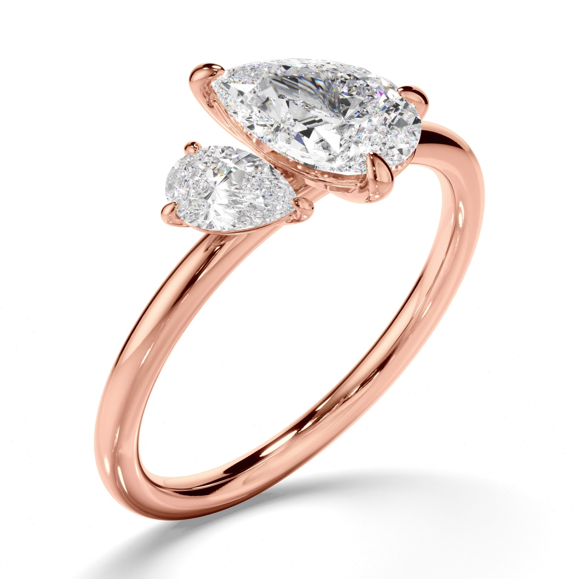 Pear Cut Diamond Toi et Moi Engagement Ring
