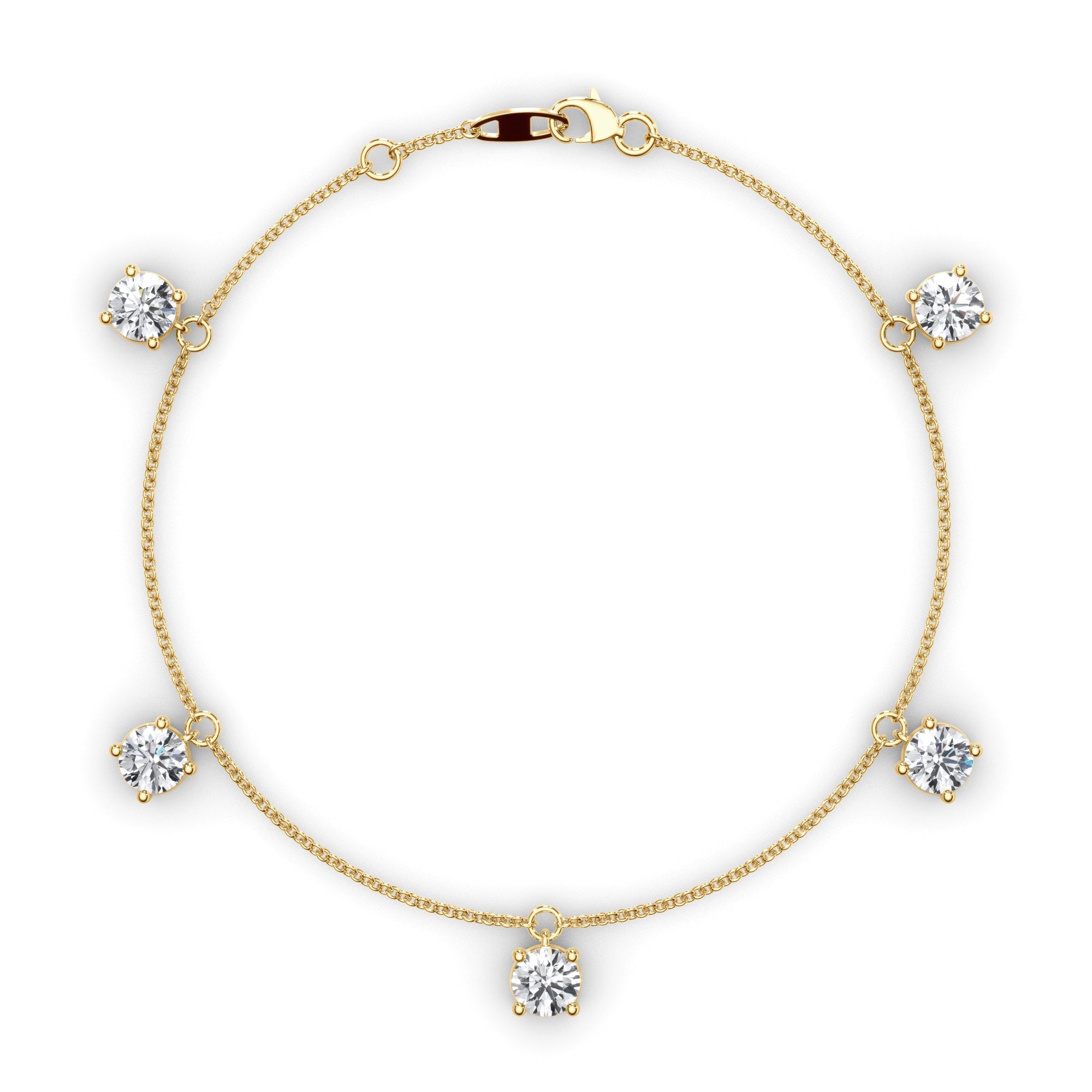 Floating Round Brilliant Cut Natural Mined Diamond Bracelet