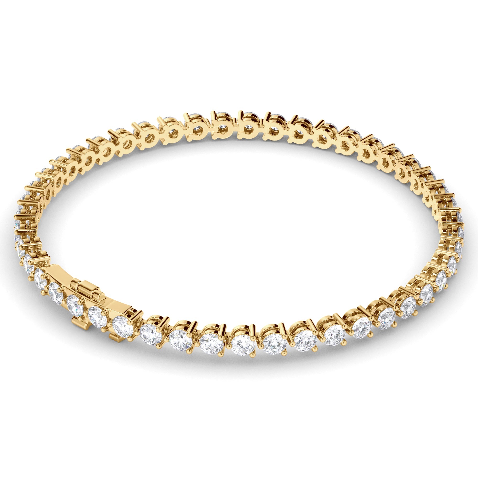 Round Brilliant Cut Natural Mined Diamond Tennis Bracelet