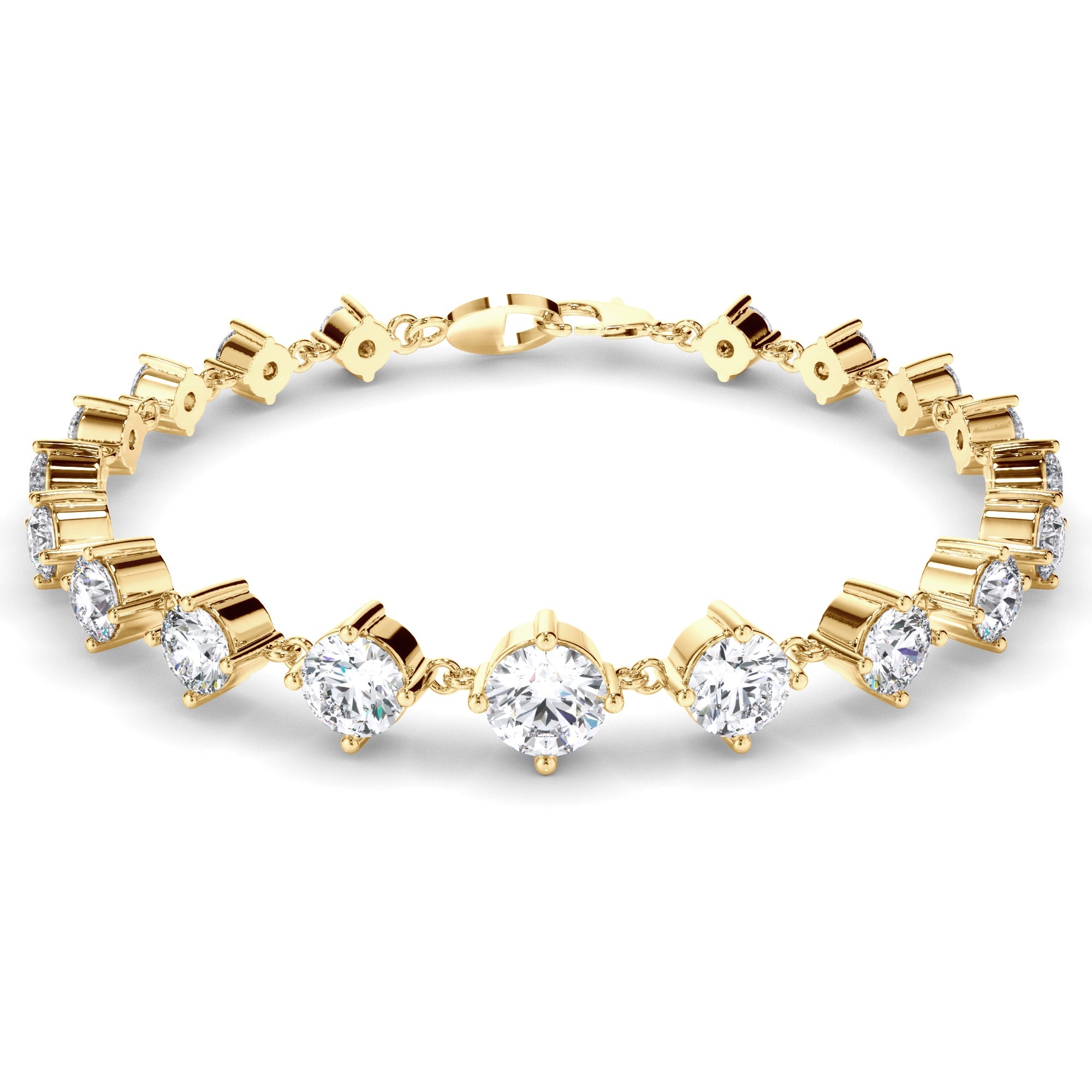 Round Brilliant Cut Laboratory Grown Diamond Tennis Bracelet